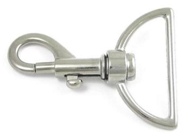 2 Karabiner 40mm halbrund silber 