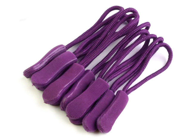 10 Reißverschluss Schlaufen violett 