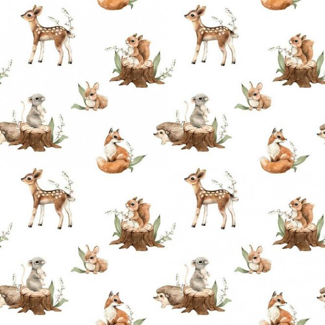 Jerseystoff Forest Biostoff weiss 