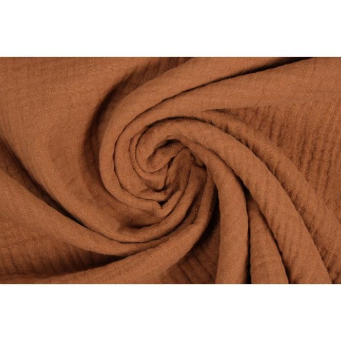 Double Gauze Baumwolle Musselin uni terrakotta 