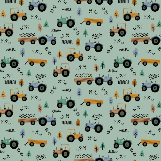 Jerseystoff Traktor mint Biostoff 