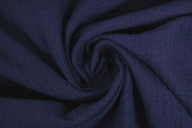 Double Gauze Baumwolle Musselin uni marine 