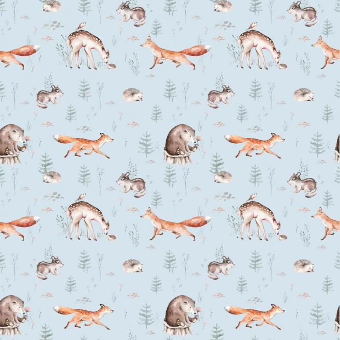 Jerseystoff Waldfreunde French Terry hellblau 