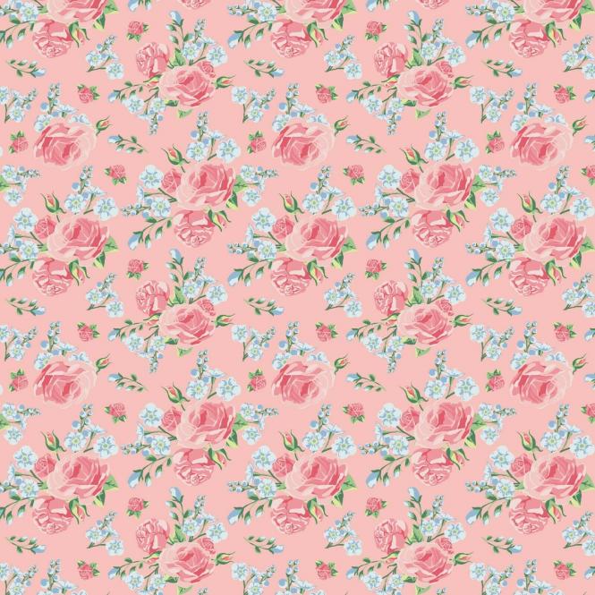 Baumwollstoff Rosenmuster rosa Popeline 