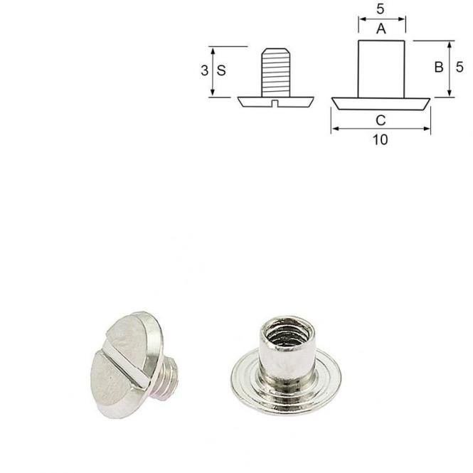 Buchschrauben silber 5mm Höhe 10 Stück